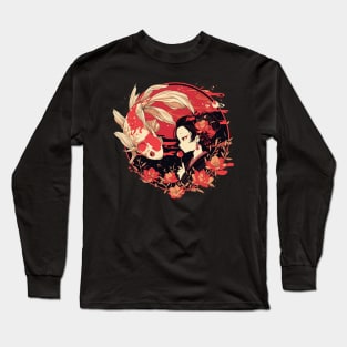 geisha and koi Long Sleeve T-Shirt